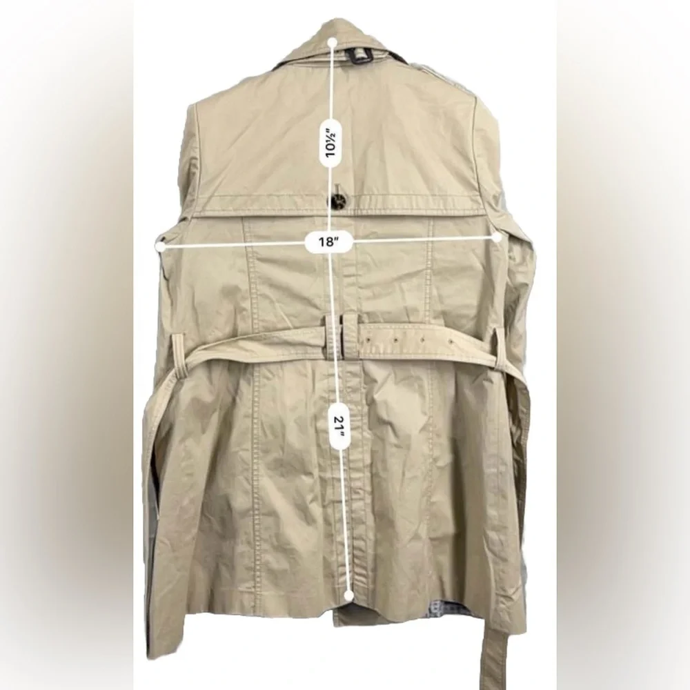 Trench Coat Classic Banana Republic Limonta Women's Sz SP Small Khaki 100 Cotton